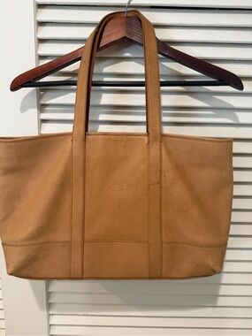 Vintage Coach Leather Tote Bag, Large Tan Carryall, Authentic Coach No. ABS-5189